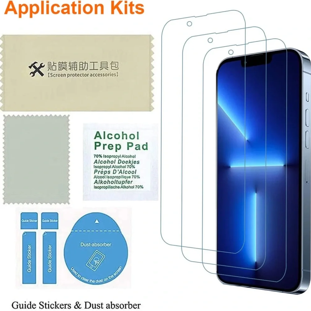 Focuses 3Pk Anti-Blue Light Tempered Glass iPhone 13 Pro Max & 14 Plus Protector